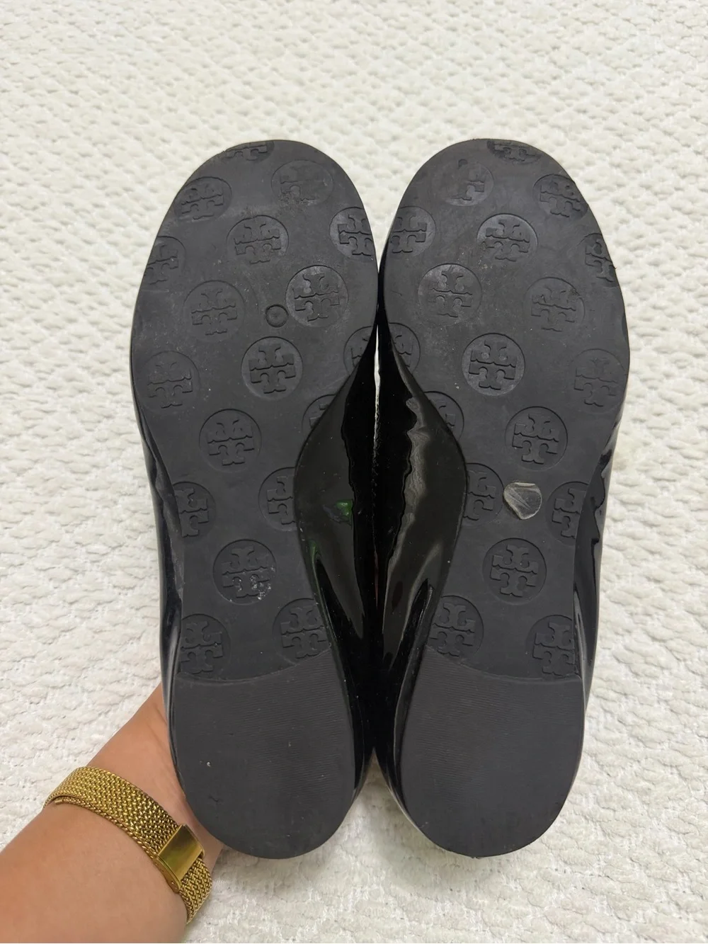 Tory Burch Reva Ballerina Patent Leather Flats Black Shoes Women’s Size 6.5 - Picture 5 of 10